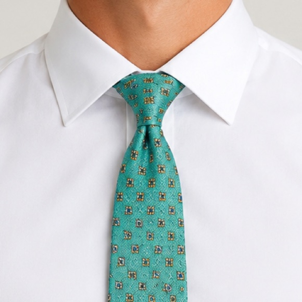 Kiton Green Patterned Textured Silk Tie (New w/Tags)